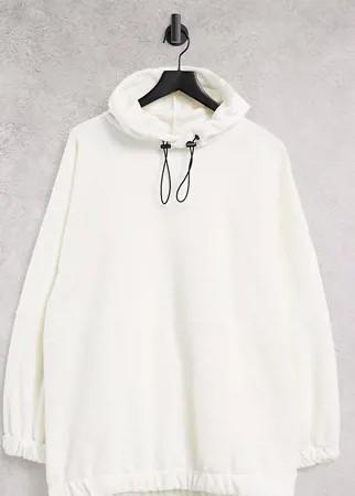 Флисовый oversized-худи цвета экрю Topshop Tall-Белый