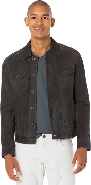 Куртка John Varvatos Brandon Trucker- Unlined Trucker Jacket, Shank Closure L1415Y2, цвет Licorice