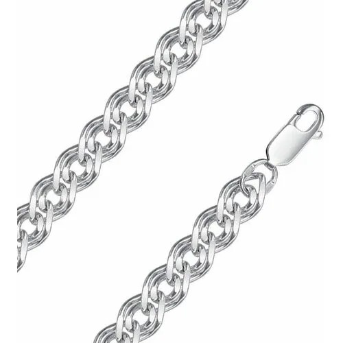 Цепь Krastsvetmet Цепь из серебра НЦ22-200-3 диаметром проволоки 0,5, серебро, 925 проба, родирование, длина 55 см, средний вес 5.9 г, серебряный