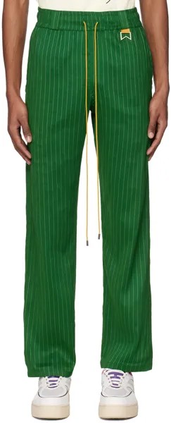 Зеленые брюки в тонкую полоску Rhude