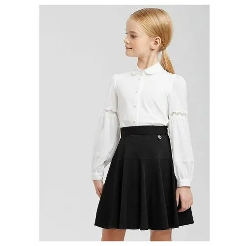 Расклешенная школьная юбка с изящной подвеской, Сильвер спун, SSFSG-029-26510-101 (158 черный)