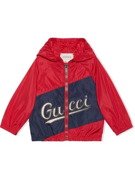 Gucci Kids куртка с капюшоном и логотипом