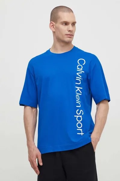 Хлопковая футболка Calvin Klein Performance, синий