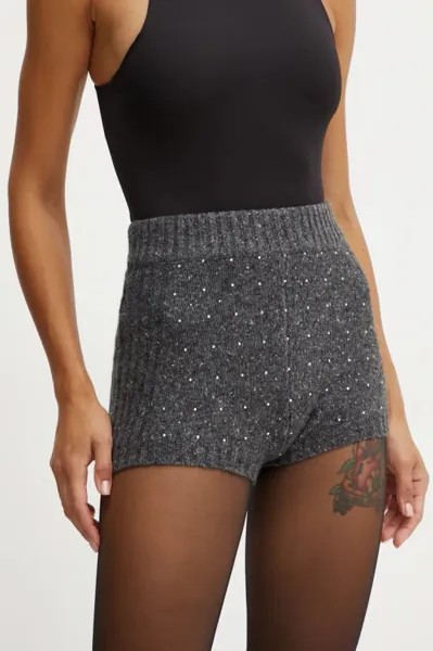 Шерстяные шорты Pinko, серый