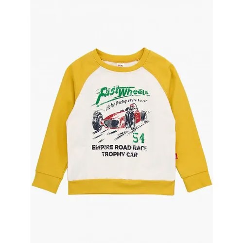 Лонгслив Mini Maxi, хлопок, размер 98, горчичный