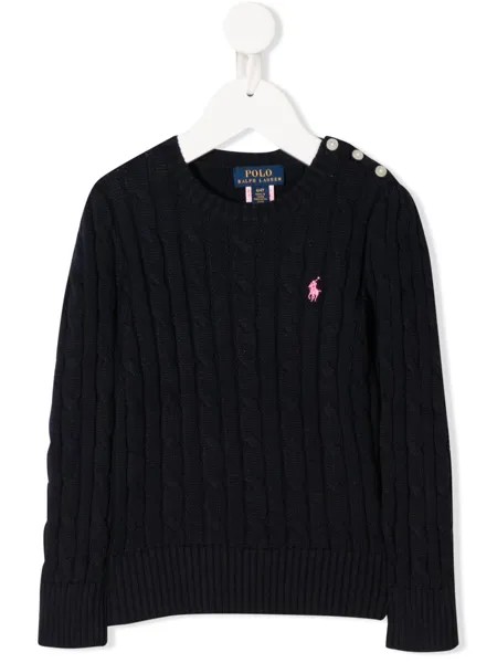 Ralph Lauren Kids фактурный джемпер с вышитым логотипом
