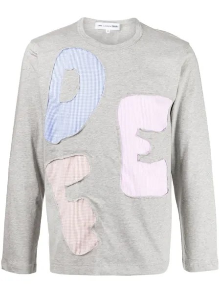 Футболка с длинными рукавами и нашивками Comme Des Garçons Shirt, серый
