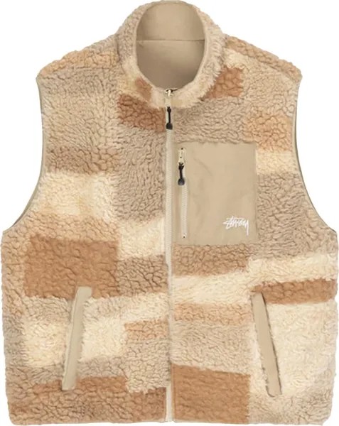 Жилет Stussy Colorblock Reversible Vest 'Khaki', коричневый