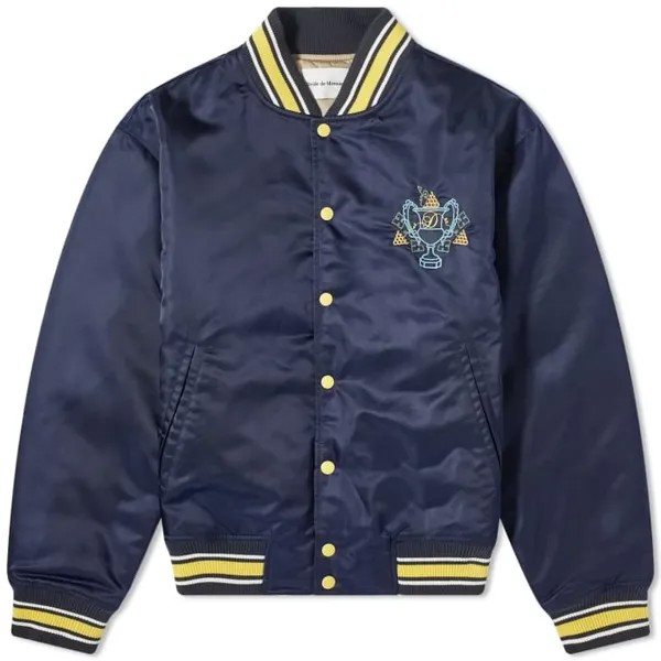 Бомбер Drole De Monsieur Embroidered, темно-синий