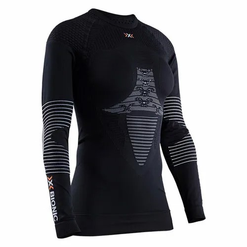 Термобелье лонгслив X-bionic Energizer 4.0 Shirt Round Neck LG SL Wmn, влагоотводящий материал, размер L, черный