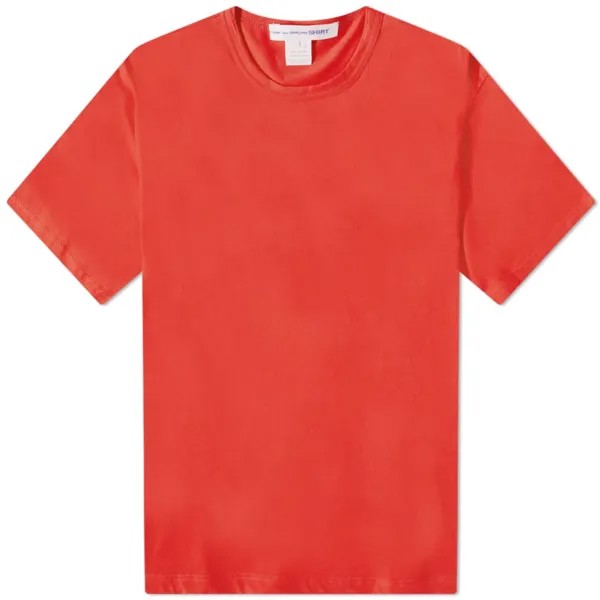 Comme des Garçons Shirt Объемная футболка с логотипом на спине и воротником-стойкой, красный