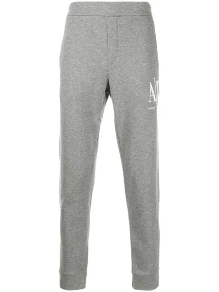 Armani Exchange спортивные брюки с вышитым логотипом, серый