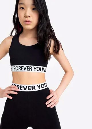 Чёрный спортивный топ для девочки Gloria Jeans