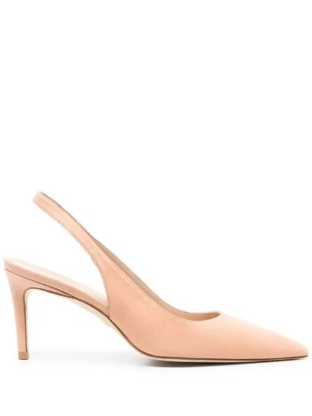 Stuart Weitzman туфли с заостренным носком и ремешком на пятке, нейтральный цвет