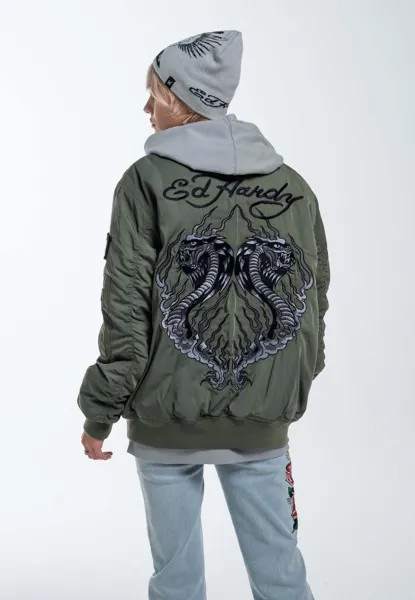 Куртка-бомбер Tonal Double Ed Hardy, хаки