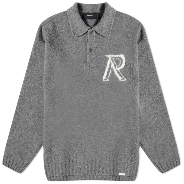 Represent  футболку-поло из букле, серый