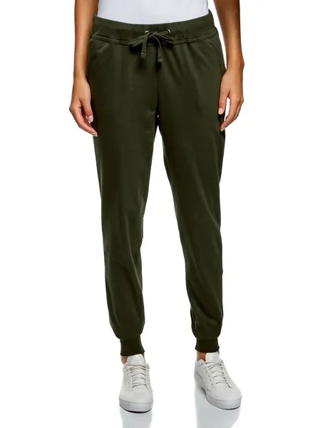 Спортивные брюки женские oodji 16701042-1B зеленые XS