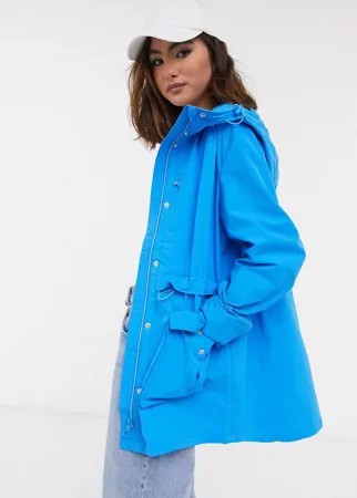 Синяя куртка-дождевик с капюшоном J.Crew Perfect-Голубой