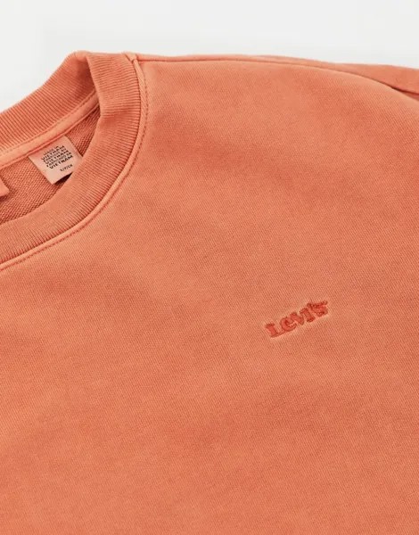 Свободный свитшот выбеленного оранжевого цвета с круглым вырезом Levi's Melrose-Розовый