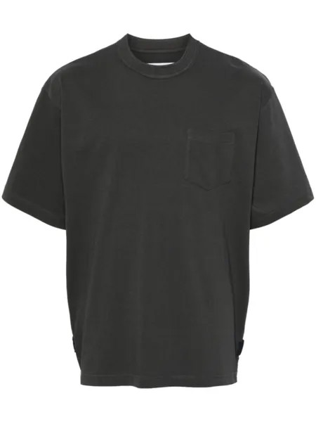 Sacai футболка с молнией, серый