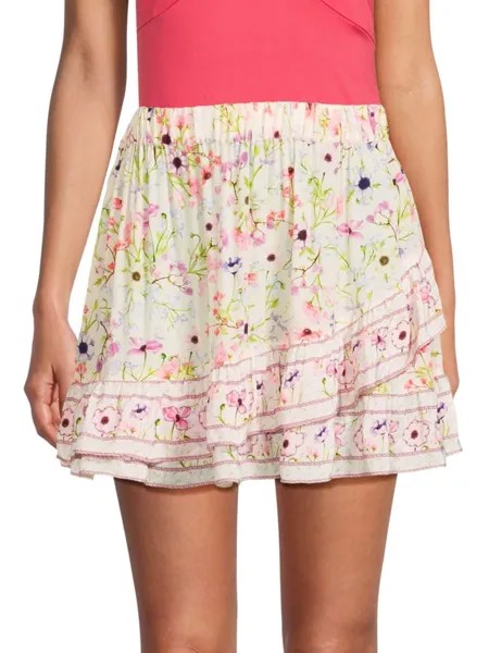 Мини-юбка Rosa с цветочным принтом Taj By Sabrina, цвет White Multicolor