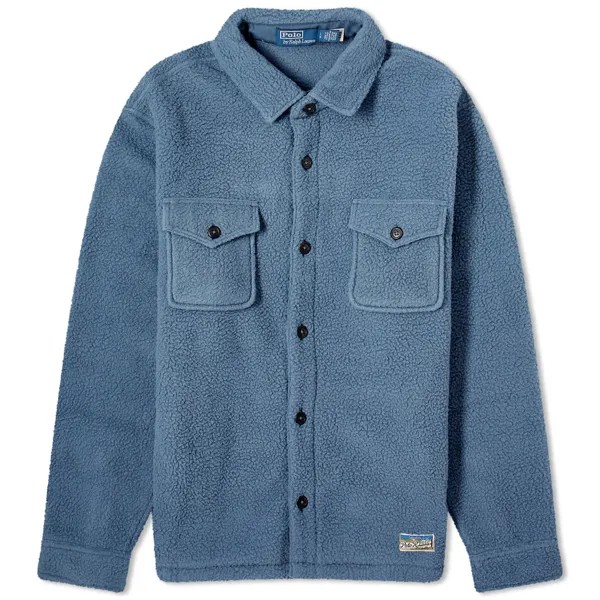Рубашка Polo Ralph Lauren Fleece Overshirt, цвет Blue Corsair