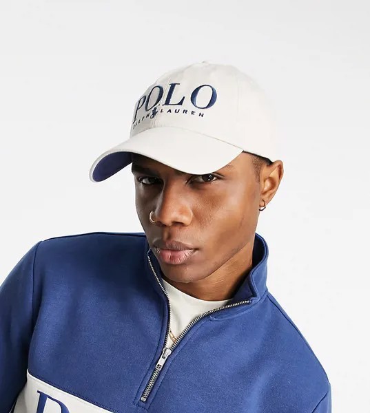 Кремовая кепка с текстовым логотипом Polo Ralph Lauren x ASOS Exclusive Collab-Белый