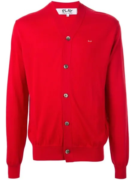 Comme Des Garçons Play кардиган с вышитым логотипом, красный