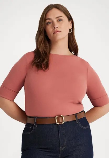 Футболка базовая JUDY ELBOW SLEEVE Lauren Ralph Lauren Woman, цвет pink mahogany