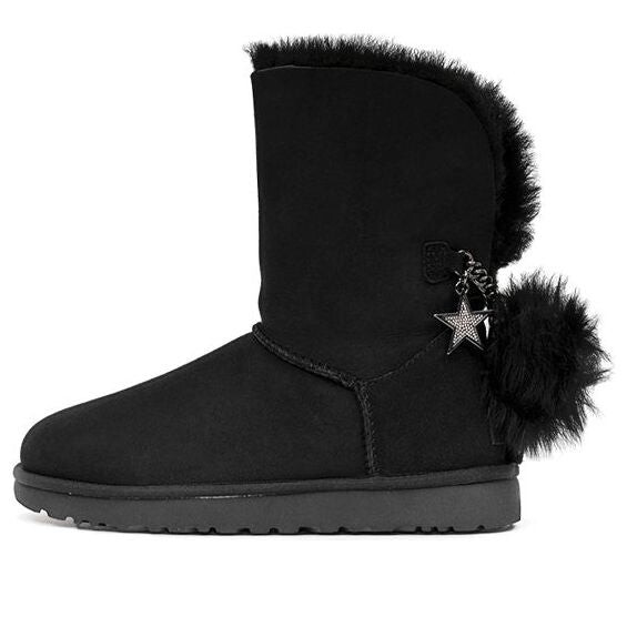Зимние ботинки классические блестящие очаровательные ботинки Ugg, черный