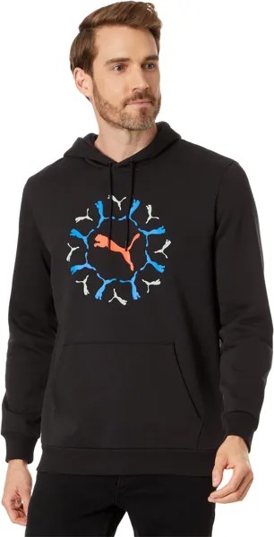 Essentials + худи из флиса с графическим рисунком PUMA, цвет Puma Black