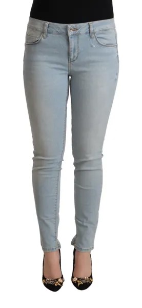 Джинсы LIU JO Jeans Голубые хлопковые облегающие джинсовые брюки со средней талией W32 400 долларов США