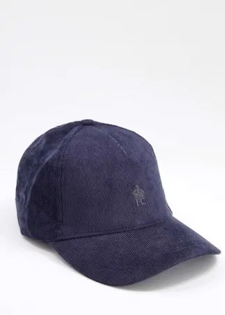 Темно-синяя вельветовая кепка French Connection-Темно-синий