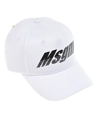 Белая бейсболка с черным логотипом MSGM детская