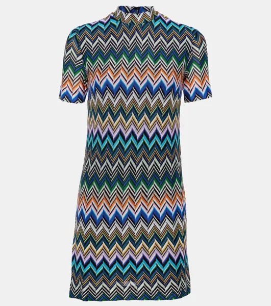 Мини-платье Zig Zag Missoni, цвет multicolor with blue base