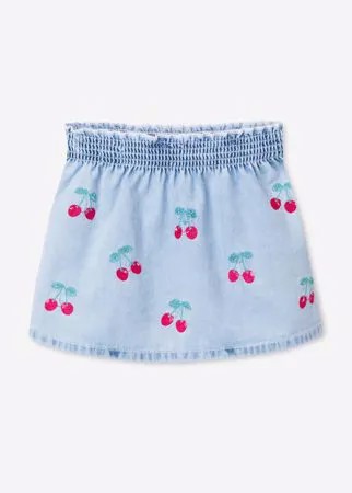 Джинсовая юбка с вишенками для малышки Gloria Jeans