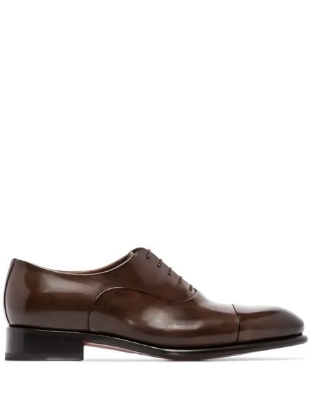 Santoni оксфорды на шнуровке, коричневый