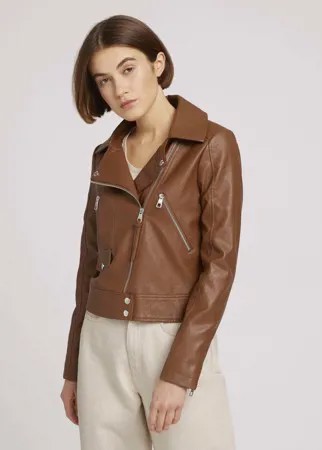 Кожаная куртка женская TOM TAILOR 1024948 коричневая S