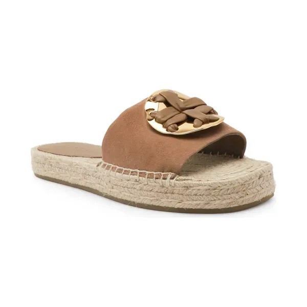 Кожаные плетеные двойные эспадрильи Tory Burch, коричневый