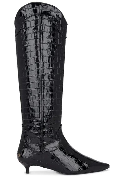Ботинки ANINE BING Tall Raes, цвет Black Embossed