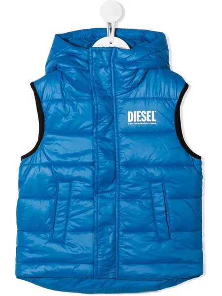 Diesel Kids дутый жилет с капюшоном