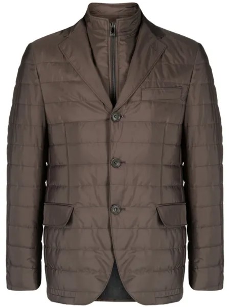 Corneliani многослойный однобортный пиджак, коричневый