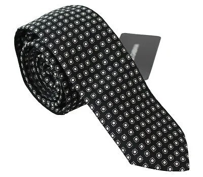 Классический мужской тонкий галстук DOLCE - GABBANA, черный узорчатый галстук, аксессуар, рекомендованная розничная цена 200 долларов США.