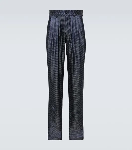 Узкие брюки с принтом Giorgio Armani, синий
