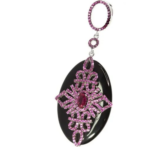 Подвеска ELEMENT47, серебро, 925 проба, оникс, рубин