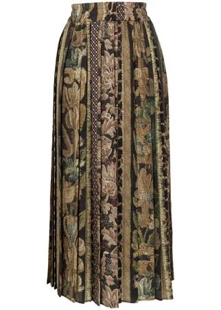 Pierre-Louis Mascia плиссированная юбка миди с цветочным принтом