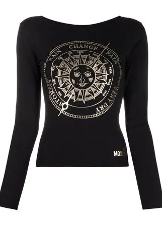 Love Moschino топ из джерси с эффектом металлик