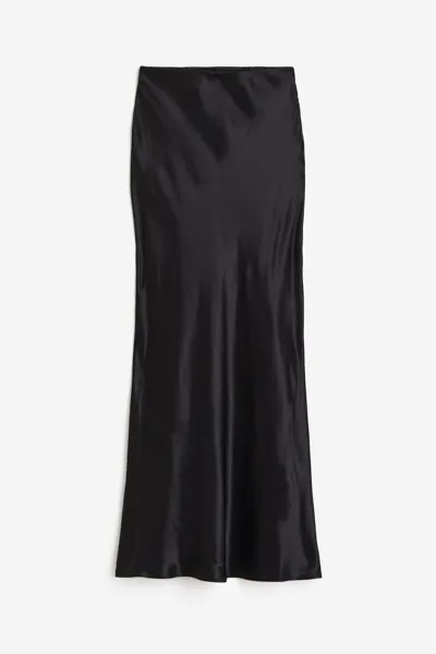 Юбка H&M Satin Maxi, черный