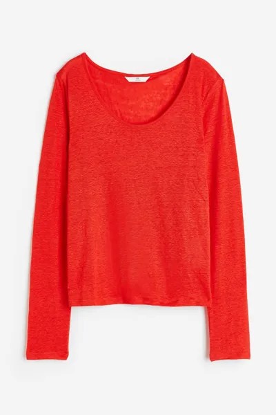 Лонгслив женский H&M 1128778001 красный M (доставка из-за рубежа)
