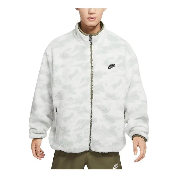 Куртка Nike Club Fleece 2-way jacket 'Olive Camouflage', зеленый